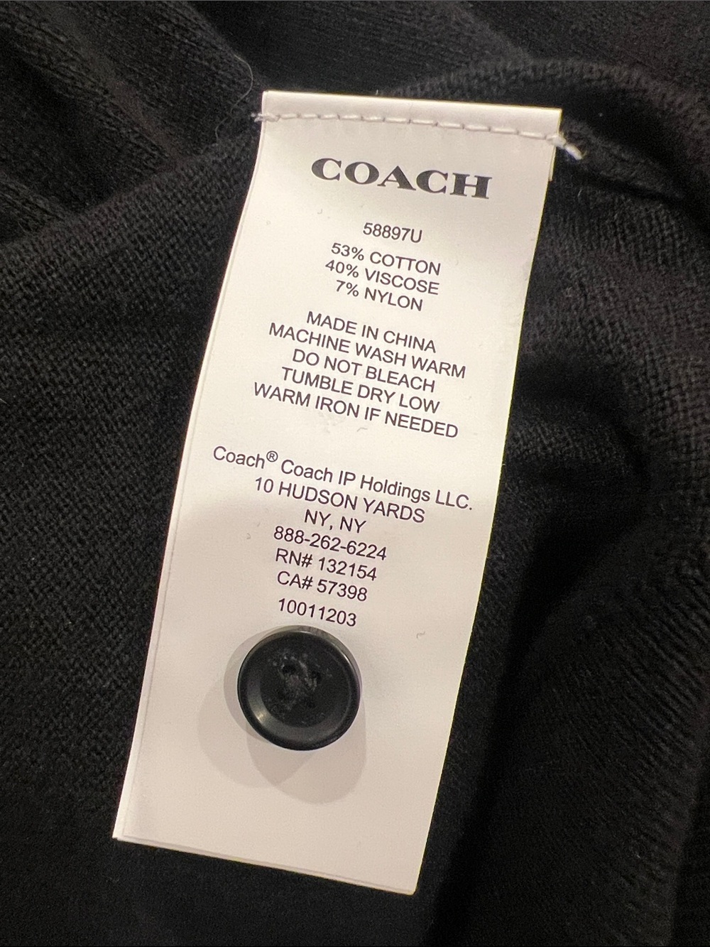Coach Black Crewneck Button Cardigan - Picture 4 of 4